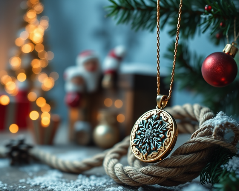 christmas tree, rope, necklace